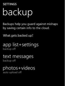Windows Phone biztonsági mentés