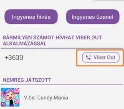 Viber Out hívás