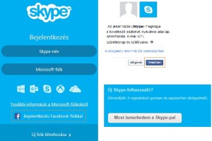 Skype regisztráció Facebook fiókkal