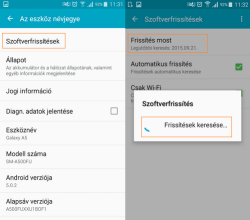 Android frissítés Samsung telefonokon