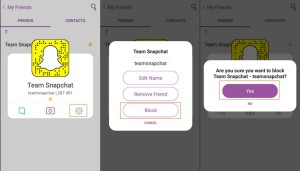 Snapchat használata blokkolás beállítása