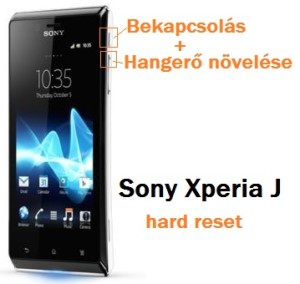 Sony Xperia J hard reset lépései