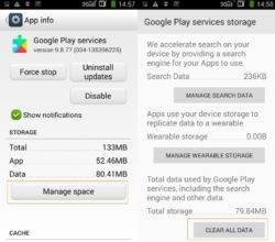 Google Play-szolgáltatások adatainak törlése