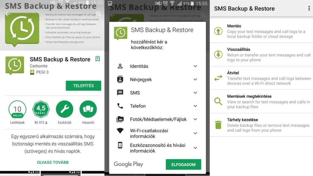 Android SMS backup